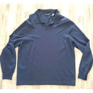 Tahari Shirt Mens XL Blue Long Sleeve Viscose blend Stretch Soft Collared